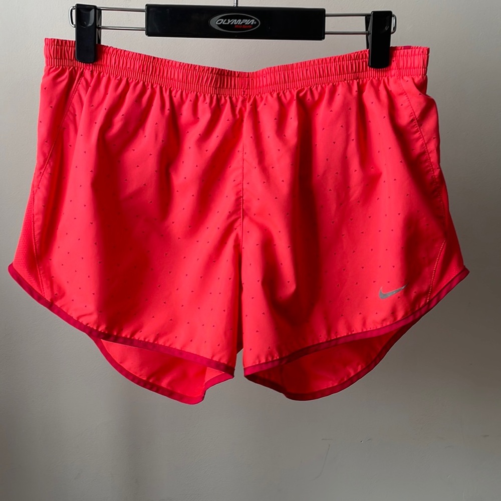 Nike Dry Fit Neon Orange & Pink Mesh Running Athletic Shorts- Medium